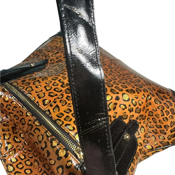 “The Find” Vintage Animal Print Patent Leather Hobo Purse - Picture 6 of 16